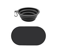SLAXJNE 1 Tapis De Gamelle pour Chats Et Chiens, 1 Gamelle Pliable, Tapis De Gamelle De Nourriture pour Animaux De Compagnie, Tapis De Gamelle Imperméable, Tapis De Sol Antidérapant