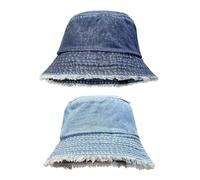 SLAXJNE 2 Chapeaux Bob, Chapeau De Pêche Pour Femmes, Chapeau De Soleil En Pur Coton, Chapeau De Soleil Décontracté, Chapeau De Pêche D'Été Pour Femmes