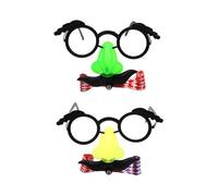 SLAXJNE 2 Lunettes Amusantes Et 2 Jouets Gonflables, Jouets Astuces, Masques Amusants, Lunettes Jouets Pour Enfants, Lunettes Moustache, Accessoires De Jeux De Rôle