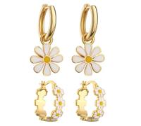 SLAXJNE 2 Paires De Boucles D’Oreilles Daisy, Boucles D’Oreilles Daisy, Boucles D’Oreilles Fleurs pour Femmes, Bijoux Fleuris, Boucles D’Oreilles Mignonnes