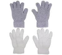 SLAXJNE 2 Paires De Gants en Velours Grossier, Gants en Velours Absorbant La Transpiration Et Respirants, Gants De Nettoyage Et D'Époussetage, Gants Absorbants en Microfibre, Gants Réutilisables