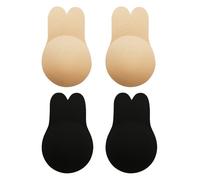 SLAXJNE 2 Paires De Patchs De Poitrine En Oreilles De Lapin, Patchs De Poitrine Respirants, Patchs De Poitrine En Silicone Sans Trace, Coussinets D'Allaitement Collants Invisibles
