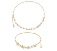 SLAXJNE 2 Pièces Chaîne De Taille Papillon, Chaîne De Taille Papillon Incrustée De Diamants, Chaîne De Corps Sexy, Chaîne De Corps Réglable, Ceinture Papillon Creuse, Porter Une Chaîne Décorative