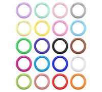 SLAXJNE 20 Pièces Anneaux Fendus En Métal, Interfaces de Porte-Clés à Ressort Colorées, Boucles En Fer avec Clip Mousqueton