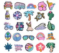 SLAXJNE 25Pcs Accessoires De Chaussures De Style D’Été, Accessoires De Chaussures, Accessoires De Chaussures De Bricolage, Accessoires De Chaussures De Dessin Animé Créatif