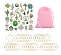 SLAXJNE 31 Breloques Pour Verres À Vin, Sac De Rangement, Marqueurs D'Identification De Verre, Décorations De Verres À Vin De Fête