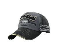 SLAXJNE Casquette De Baseball Noire 1 Pièce, Casquette De Baseball Délavée, Casquette À Visière Irrégulière, Chapeau De Soleil À Large Bord, Chapeau De Papa Rétro, Chapeau Réglable