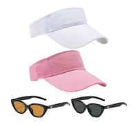 SLAXJNE Chapeaux De Tennis Pour Femmes 2 Pièces, Lunettes De Soleil 2 Pièces, Chapeaux De Soleil Pour Femmes, Chapeaux De Sport Pour Femmes, Chapeaux Réglables