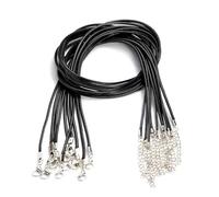 SLAXJNE Collier avec cordon en cire 10 pièces, en cuir, noir, avec boucle, fin