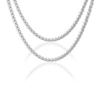 SLAXJNE Colliers pour Hommes 2 Pièces, Colliers en Acier Titane, Colliers De Mode, Colliers Vintage, Colliers Simples, Accessoires Vestimentaires