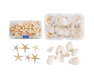SLAXJNE Décoration D'Étoile De Mer 50 Pièces, Décoration De Coquillage 12 Pièces, Décoration D'Aquarium Étoile De Mer, Artisanat De Coquillages, À La Décoration De La Maison Et Aux Travaux Manuels