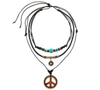 SLAXJNE Ensemble De 2 Colliers Vintage, Colliers De Surf, Colliers De Surf pour Femmes, Colliers Boho, Colliers Turquoise, Colliers De Perles en Bois, Colliers De Style Plage