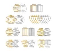 SLAXJNE Lot de 80 cadres de suspension en métal, matériaux de bijoux DIY, pendentifs en métal, moule en résine époxy, moule de fabrication de pendentifs, production de bijoux créatifs