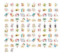 SLAXJNE Lot de 92 autocollants de plage multicolores pour enfants