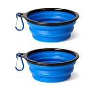 SLAXJNE Pack De 2 Gamelles Pliantes pour Animaux De Compagnie avec Crochets, Gamelles Portables pour Chiens, Gamelles De Voyage pour Chiens, Gamelles D'Extérieur pour Animaux De Compagnie