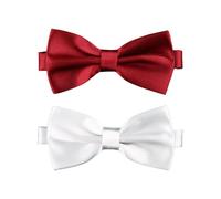 SLAXJNE Pack De 2 Nœuds Papillons De Couleur Unie Pour Hommes, Nœuds Papillon Décoratifs Pour Vêtements, Nœuds Papillon Réglables, Nœuds Papillon Formels, Nœuds Papillon De Fête
