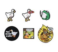 SLAXJNE Pack De 6 Patchs Brodés Drôles Et Mignons, Patchs pour Sac À Dos, Patchs Brodés, Patchs D'Applique De Canard, Badges Drôles, Appliques De Canard, Patchs De Canard Brodés