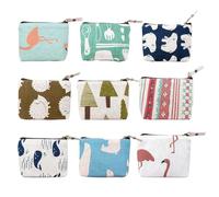 SLAXJNE Portefeuille en Toile pour Femmes, 9 Pièces, Porte-Monnaie De Dessin Animé, Sac À Cosmétiques, Mini Sac À Clés, Porte-Monnaie Portable