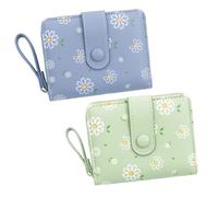 SLAXJNE Portefeuille Imprimé pour Femmes, 2 Pièces, Sac De Rangement pour Cartes De Crédit, Joli Portefeuille Portable