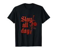 Slay All Day Épée Gothique féministe et Rose T-Shirt