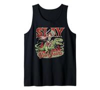 Slay Your Fears Squelette Riding Dinosaur Art Débardeur