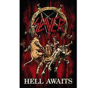Slayer Affiche Hell Awaits Band Logo Nouveau Officiel Textile Flag 70Cm X 106Cm Size One Size