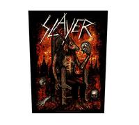 Slayer Back Ecusson Devil On Throne Band Logo Nouveau Officiel Noir 36Cm X 29Cm Size One Size