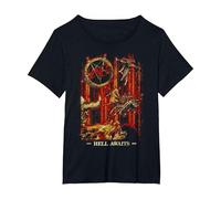 Slayer Hell Awaits Anniversary Cover T-Shirt, Femme Grandes Tailles, Noir, 3X