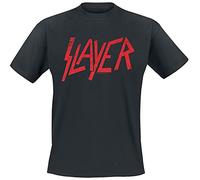 Slayer Logo Homme T-Shirt Manches Courtes Noir 3XL 100% Coton Regular/Coupe Standard