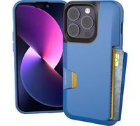 Slayer Vol. 1 [Slim + Protective] Porte-carte de crdit - Drop Tested Hidden Card Slot Cover Compatible avec Apple iPhone 14 - Blues on the Green
