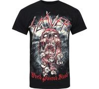 Slayer - "World Painted Blood Skull" T-shirt homme/femme unie RO1814 (L) (Noir)