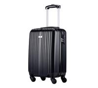 Slazenger Bagage à Main - Valise Cabine avec Serrure à Combinaison - 4 roulettes à 360° - Valise de Voyage légère - Noir - 53 x 33 x 20 cm