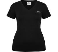 Slazenger V-Neck Cotton Short Sleeve T-Shirt Noir 14 (42) Female