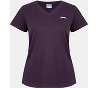 Slazenger Ladies V Neck Tee Shirt Prune 10 (38) Female