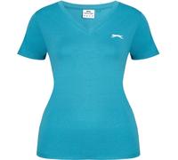Slazenger Ladies V Neck Tee Shirt Teal 22 (50) Female