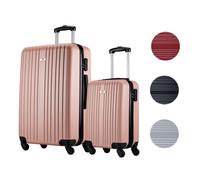 Slazenger Lot de Valise de Voyage 2 Pièces Chariot de Cabine et Valise de Soute (S + M/L) - Valise Rigide avec Roues Pivotantes à 360° - Serrure à Combinaison - Rose Rose