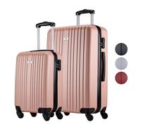 Slazenger Lot de Valise de Voyage 2 Pièces - Trolley Bagage à Main et Grande Valise - Set Valise Rigides en ABS - avec roulettes 360° et Serrure à Combinaison - Valise à roulettes - Rosé