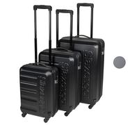 Slazenger Set 3 Pièces - Lot avec Bagage Cabine, Grande Valise et Soute - Rigide avec Serrure à Combinaison de Code à 3 Chiffres - Noir