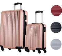 slazenger Set de valises 2 pièces Trolley bagage à main (S) et valise de voyage grande (M/L) - Set de valises rigides ABS - 360° roulettes - serrure à combinaison - Rosé