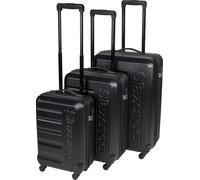 Slazenger Set de valises 3 pièces - Set de valises avec valise à main, valise de voyage et valise Grande - Valise à coque dure avec roulettes - Serrure à combinaison avec code à 3 chiffres - Noir