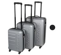 Slazenger Set Valise 3 Pièces - Lot avec Bagage Cabine, Grande Valise et Valise Soute - Valise Rigide avec Serrure à Combinaison de Code à 3 Chiffres - Gris