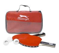 Slazenger – Ensemble de tennis de table 6 pièces – 2 battes, 3 boules – Sac rouge