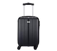 Slazenger Bagage à main - Valise cabine avec serrure à combinaison - 4 roulettes à 360° - Valise de voyage légère - Noir - 53 x 33 x 20 cm