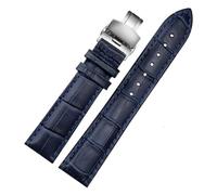 SLCHJX 12 14 16 18 19 20 21 22 23 mm bleu couleur bracelet en cuir véritable pour hommes et femmes bracelet de montre pour Citizen Rossini bracelet de montre, 20 mm