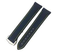 SLCHJX Band de montre en nylon 19 mm 20 mm 21 mm pour Omega Seamaster Diver 300 AT150 Planet Ocean EXT COURVE BLEU BLEU BLEAT WORD WORD (Couleur: Blue Jaune, taille: 20 mm)