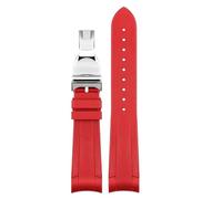 SLCHJX Bande de montre en caoutchouc pour Tudor Black Bay Gmt Watch Strap Curbed Ending Backle Black Blue Red 22 mm Bande de bracelet
