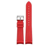 SLCHJX Bande de montre en caoutchouc pour Tudor Black Bay Gmt Watch Strap Curbed Ending Backle Black Blue Red 22 mm Bande de bracelet