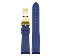 SLCHJX Bande de montre en caoutchouc pour Tudor Black Bay Gmt Watch Strap Curbed Ending Backle Black Blue Red 22 mm Bande de bracelet