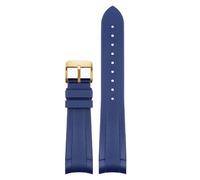 SLCHJX Bande de montre en caoutchouc pour Tudor Black Bay Gmt Watch Strap Curbed Ending Backle Black Blue Red 22 mm Bande de bracelet
