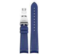 SLCHJX Bande de montre en caoutchouc pour Tudor Black Bay Gmt Watch Strap Curbed Ending Backle Black Blue Red 22 mm Bande de bracelet